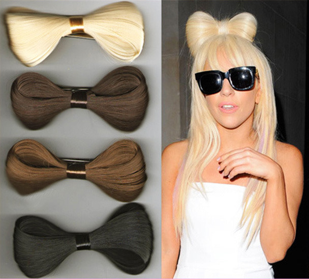 Lady Gaga Bow Hair Clip (Auburn Brown)