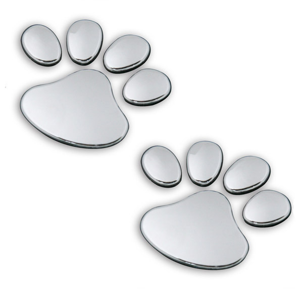 2 x Cute Pawprint Car Home Sticker Badge Auto Decal Stickers