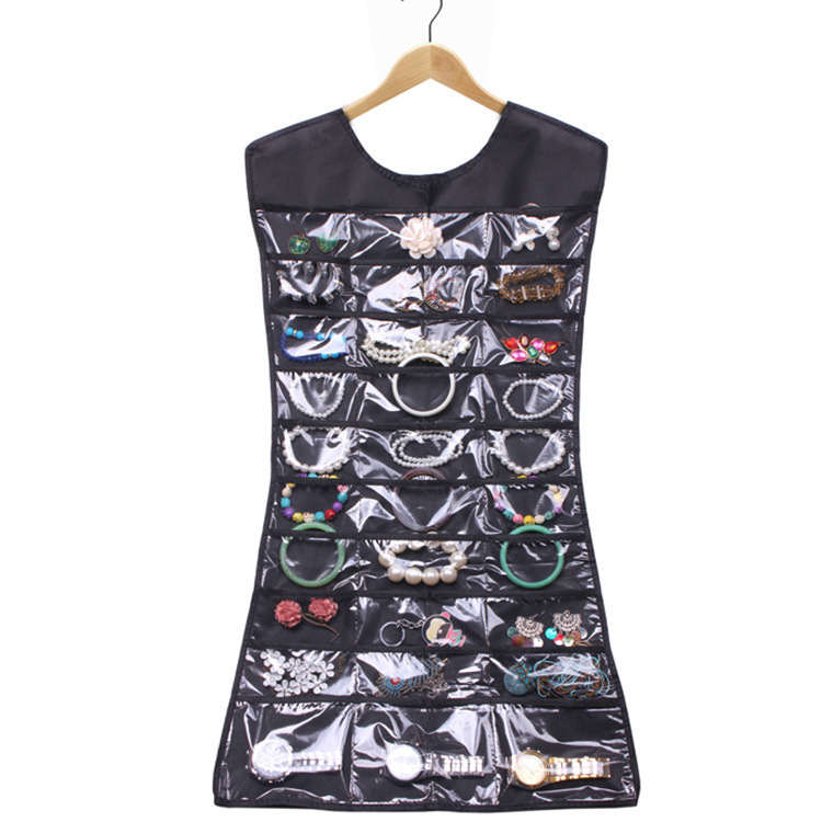 Cute Little Black Dress Jewellery Storage Hanger (BLACK)