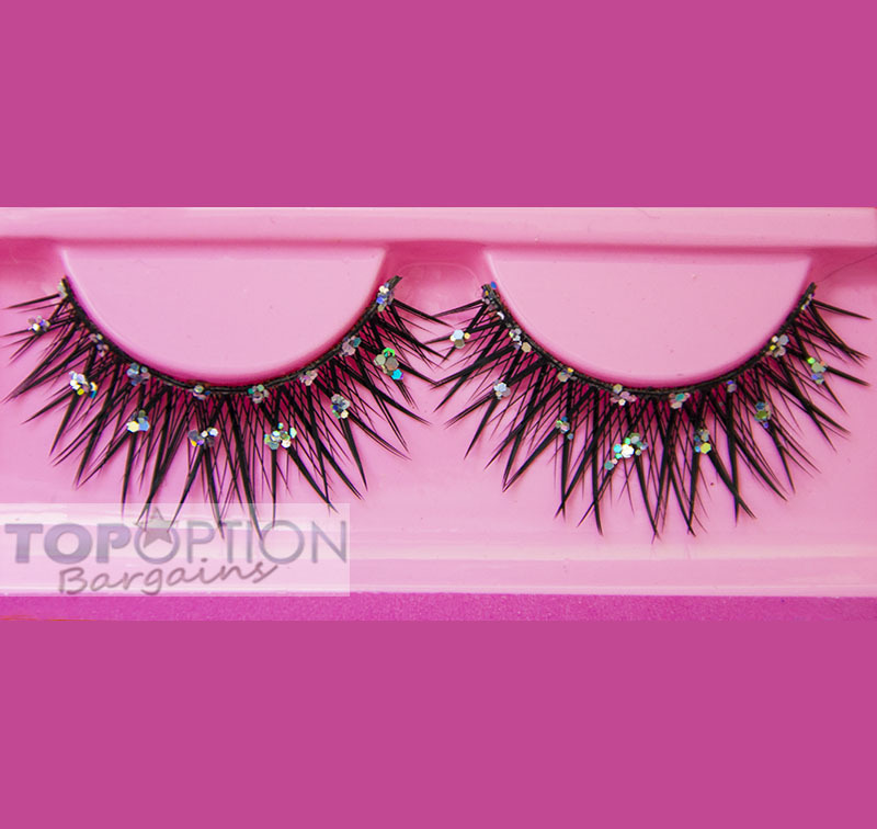 1 Pair Faux Eye Lash with Diamantes