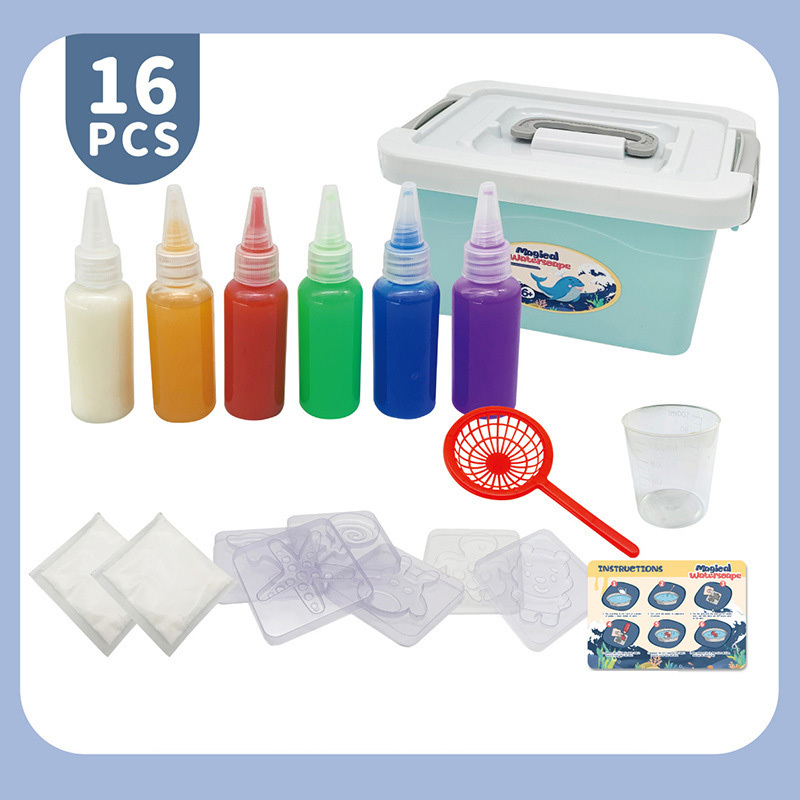 16 PC Magic DIY Creation Waterscape Paint Art Toy Set