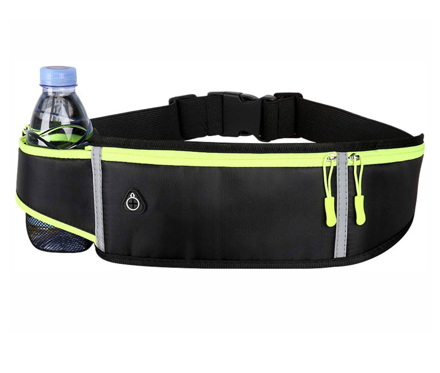 Fitness Outdoor Sports Belt Bag Running Waist Zip Pouch (Black)