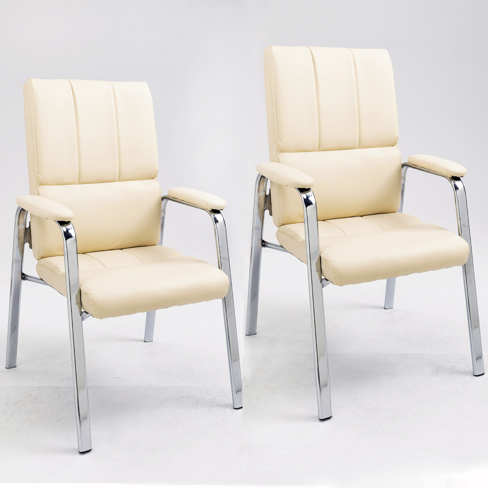 2 x Elite Executive Office Visitor Conference Chair (Ivory - Set of 2)