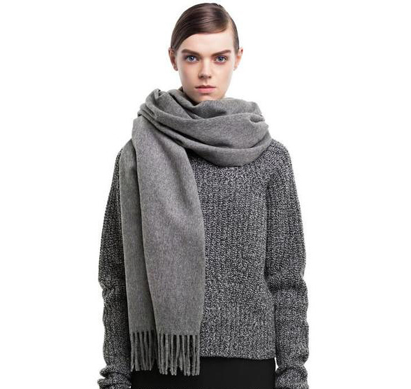 Soft Long Woven Wool Scarf