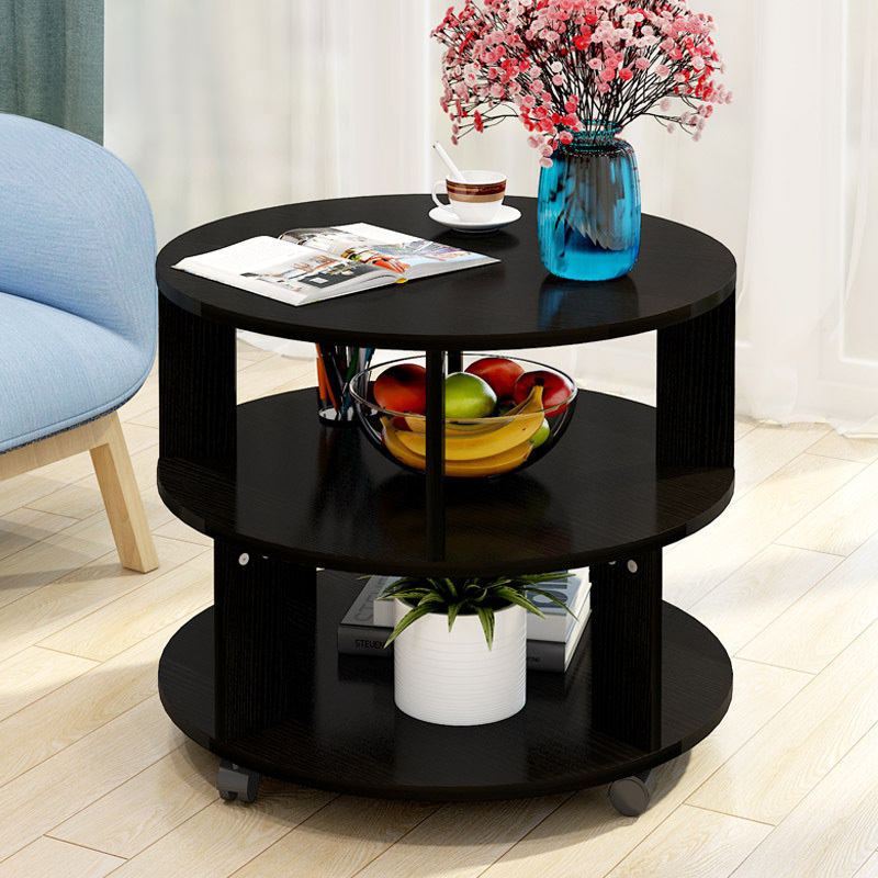 Vogue Round Coffee Table (Black Wood)