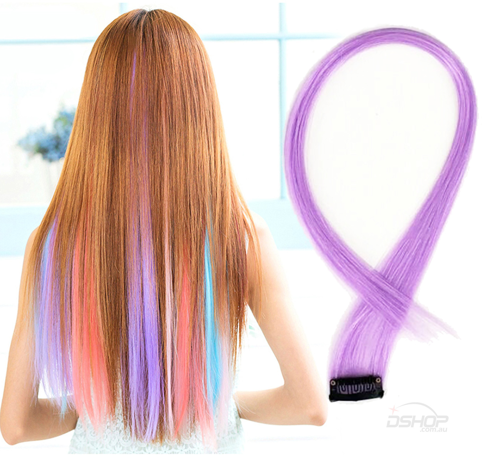 Instant Clip In Hair Extension Highlight (Dreamy Lilac)