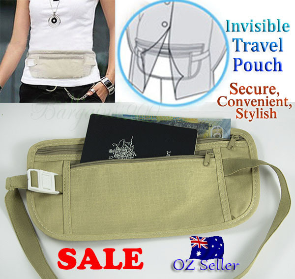 Travel Security Waist Pouch Passport Money Card Ticket Belt Bag Hidden Wallet 