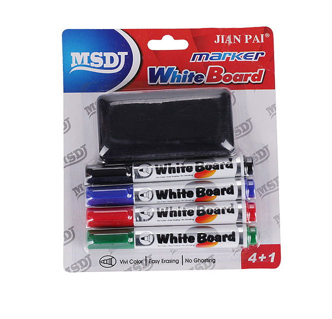 5-Piece Whiteboard Markers & Eraser Wiper Set