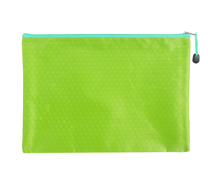 A4 File Bag Pencil Case Document Pocket Stationery Holder Organizer Waterproof Pouch (Green)