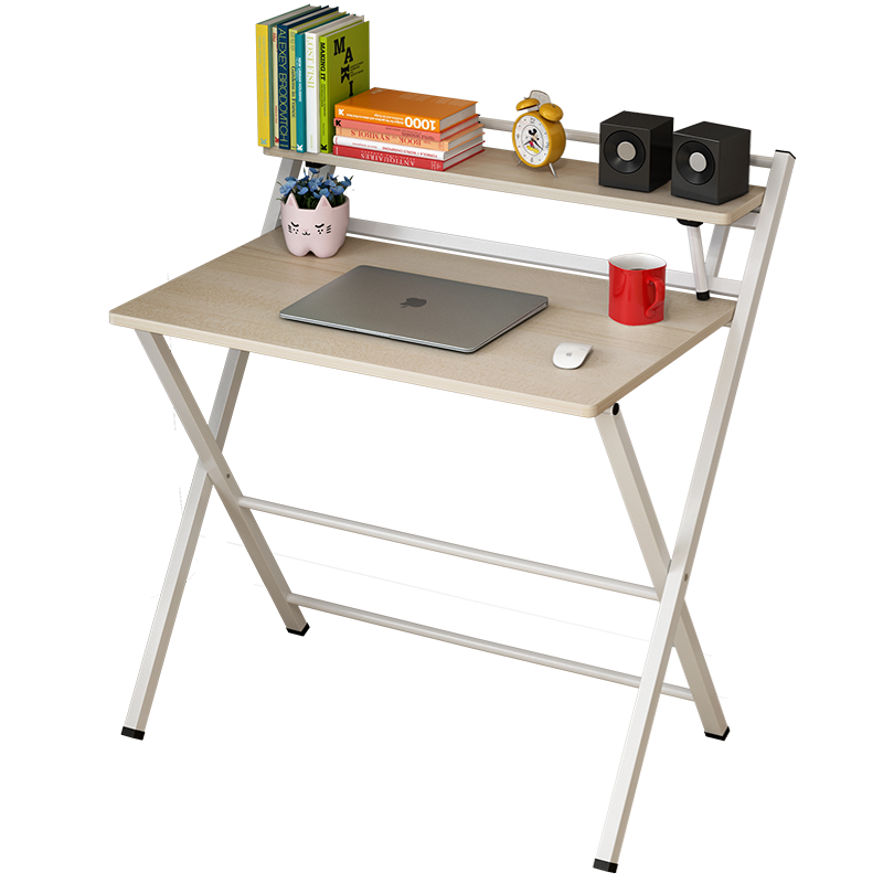 Express Folding Desk with Shelf (White)