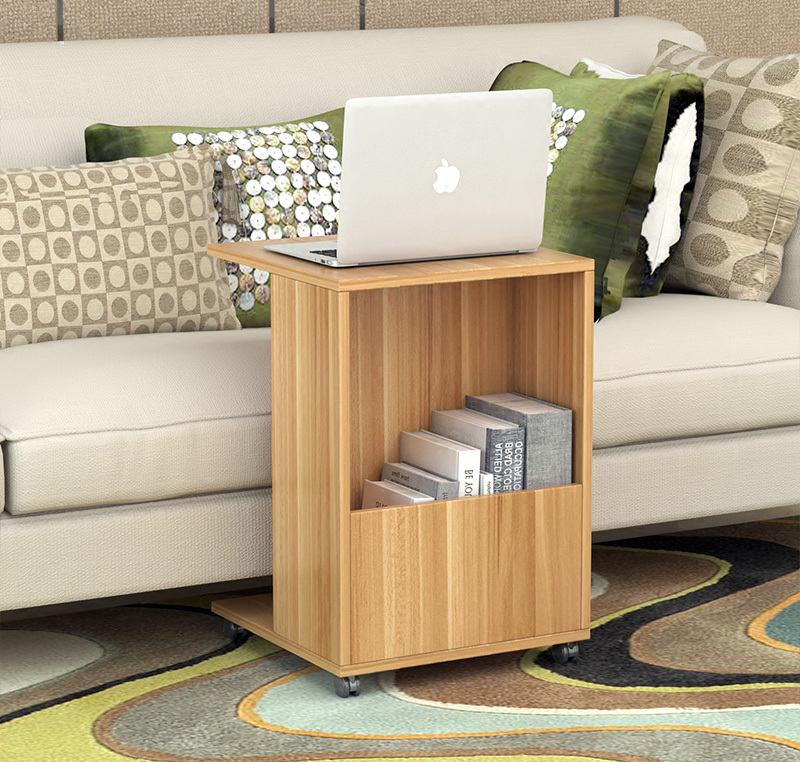 Hermes Sofa Side Table with Magazine Holder (Natural Oak)