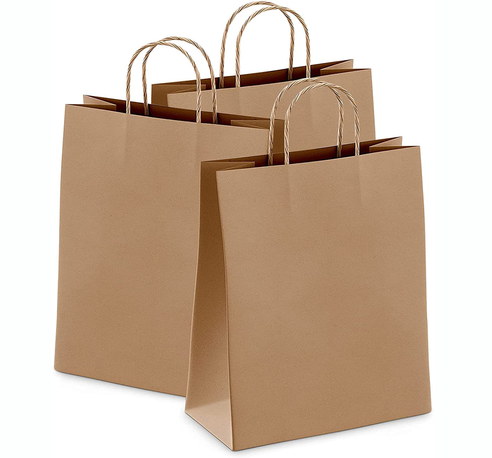 25 X Kraft Paper Bags Bulk Pack Gift Shopping Brown Retail Bag with Handles