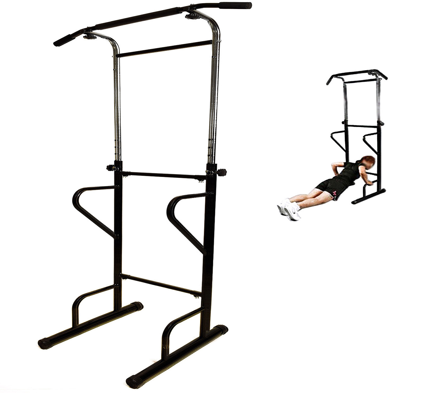 Adjustable Power Tower Dip Bar Pull Up Stand Fitness Station