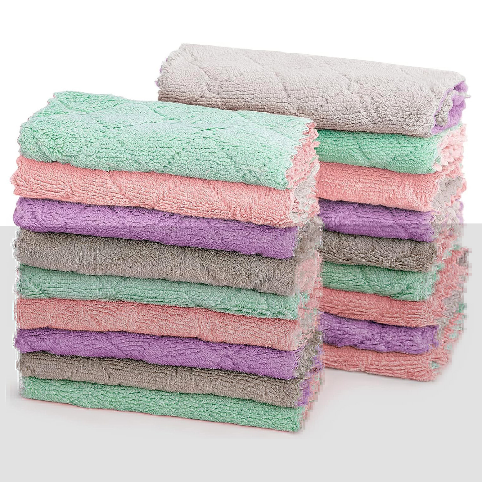 Pack of 20 Ultra Absorbent Multi-Purpose Microfiber Towels Cleaning Cloths 