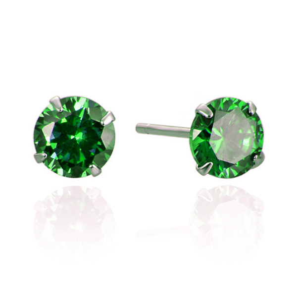 S925 Sterling Silver 2 Carats CZ Diamond Stud Earrings 