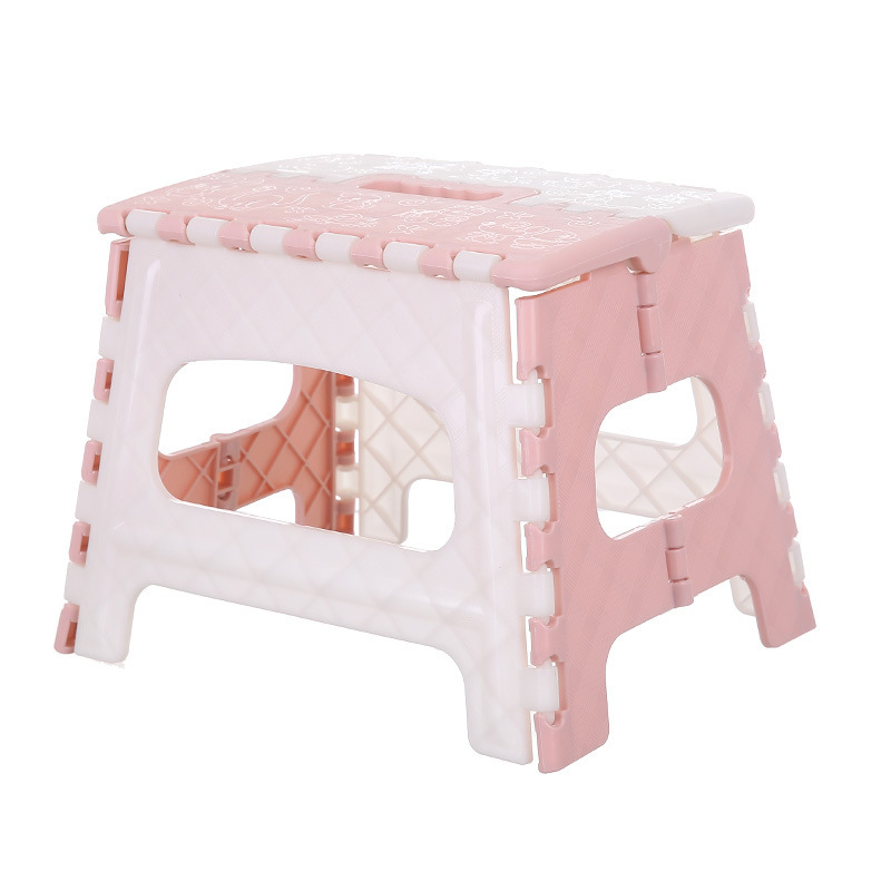 Portable Anti-Slip Foldable Step Stool for Kids and Adults (Pink)