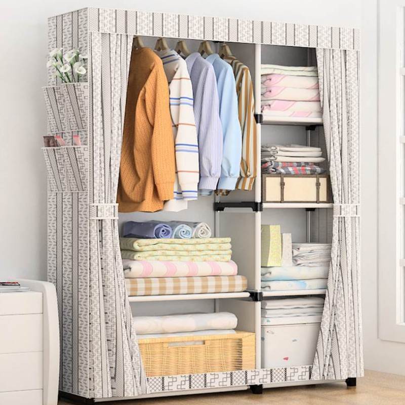 Portable Wardrobe Closet Canvas Clothes Storage