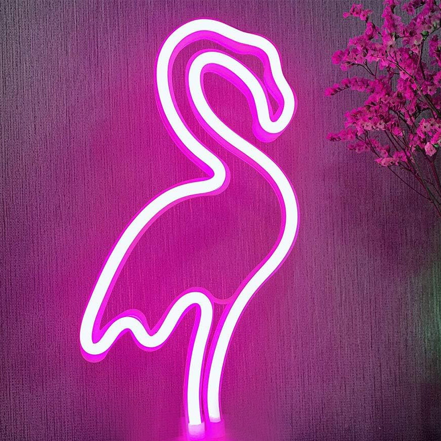 Flamingo LED Neon Light Lamp Decor Bedroom Party Bar Sign Art