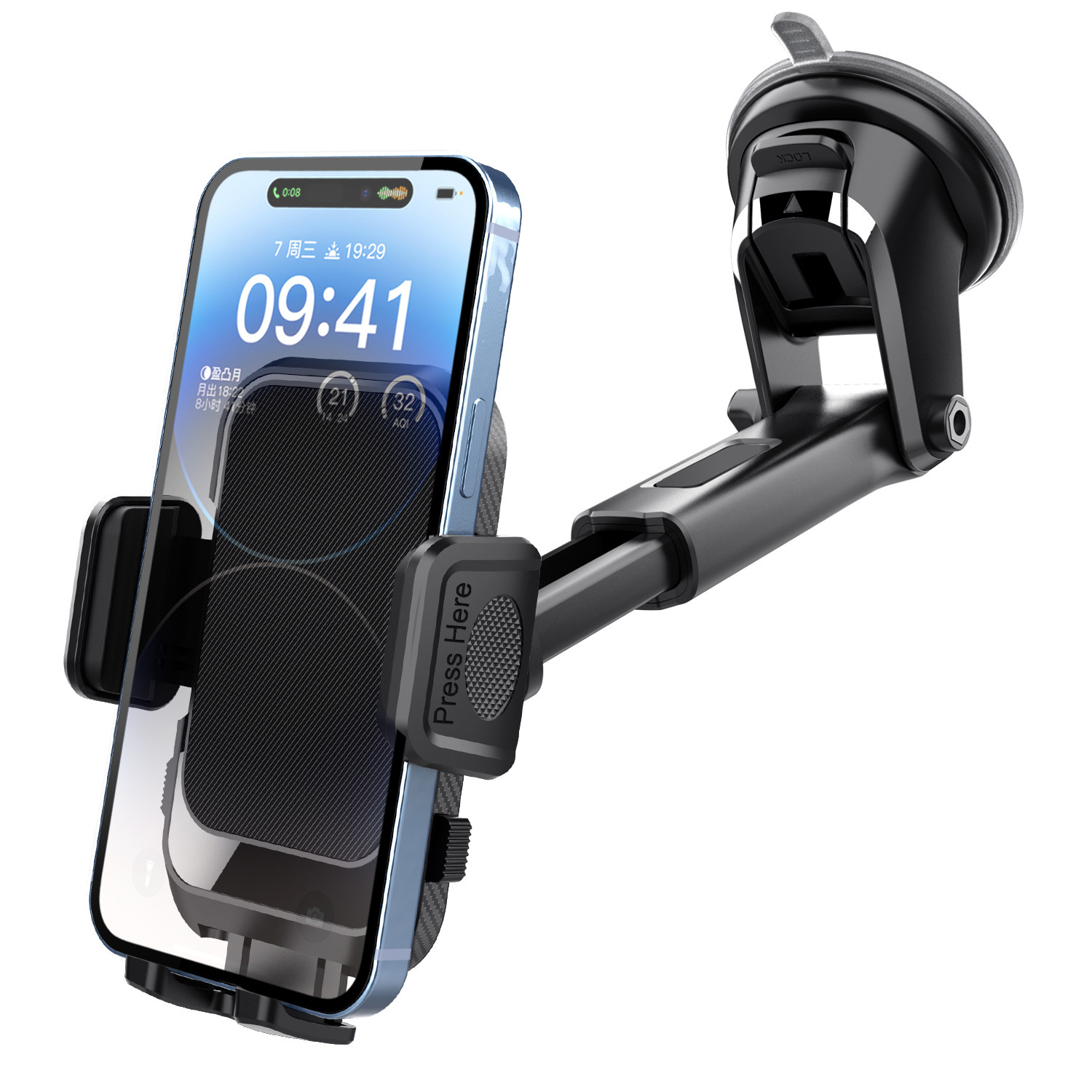 2-in-1 Universal Car Phone Holder Mount Dashboard Vent Windshield 