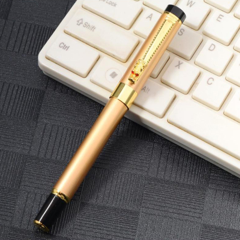 Classic Designer Dragon Metal Ink Fountain Pen (Gold)