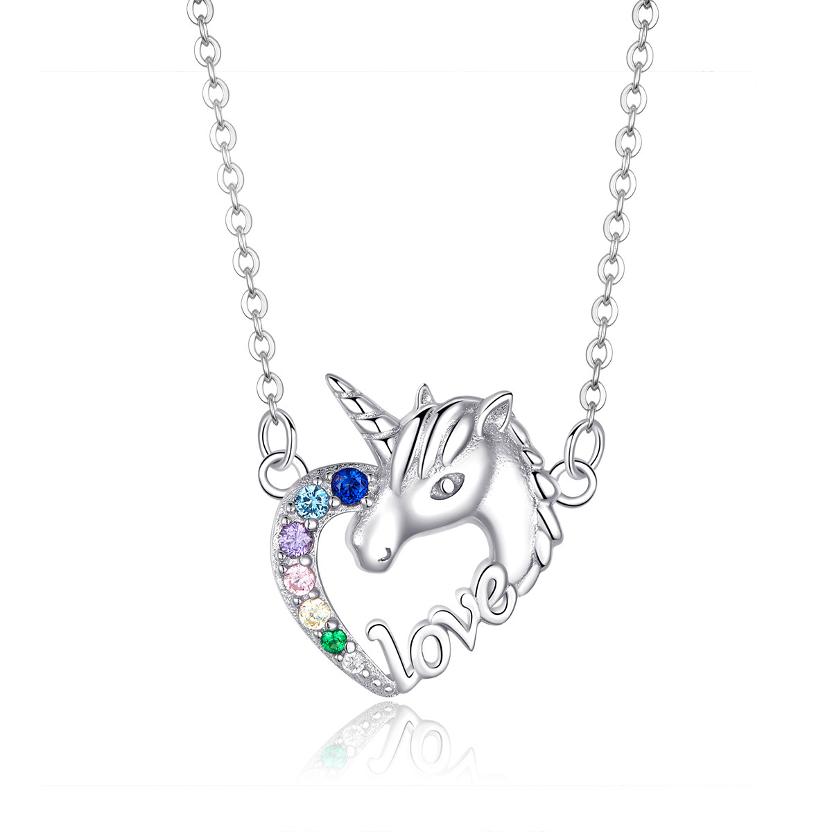 S925 Sterling Silver Unicorn Necklace Luxury Jewellery