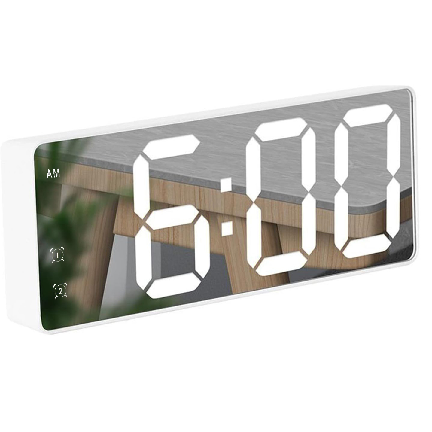 Multifunction Mirrored Digital LED Digital Electronic Alarm Clock with Temperature Display