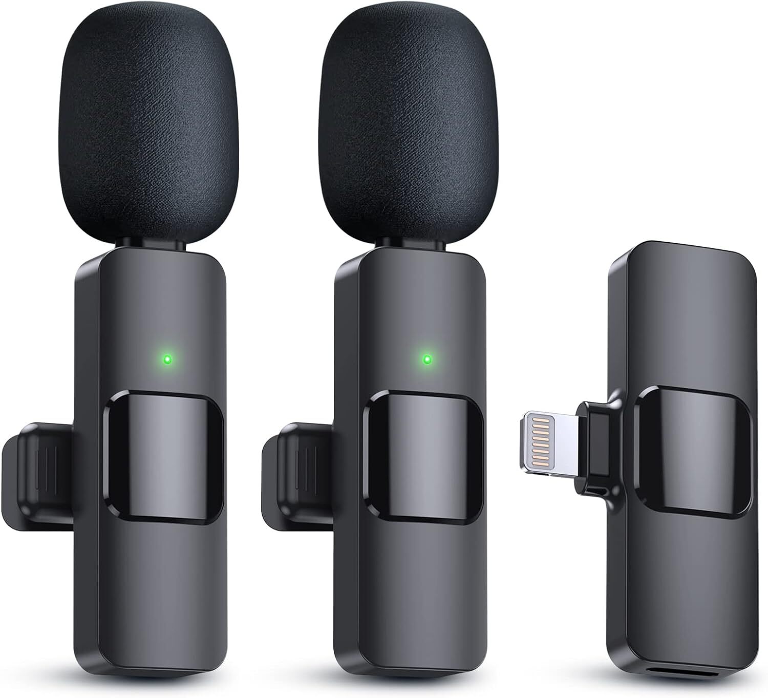 Professional 2-Piece Set Wireless Lavalier Microphones for Smartphones