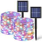 12m 100 LED Solar Powered Multicolour Fairy String Lights Rechargeable Garden Patio Decor