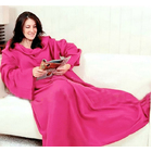 Sleeved Fleece Snuggle Blanket with Sleeves (Pink)