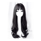 Black Long Curly Hair Wig Natural Wavy 