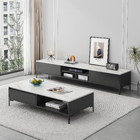 2-Piece Set Minimalist Large Coffee Table & TV Cabinet