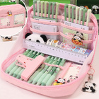 Large Capacity Multi-Layer Stationery Organiser Portable Pencil Case - Pink