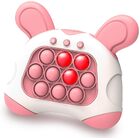 Light Up Push Pop Puzzle Eletric Handheld Game Console Fidget Toy Machine (Pink Rabbit)