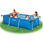 Intex Rectangle Metal Frame Above Ground Family Swimming Pool