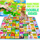 Double Sided Alphabet & Animal 1.8m x 1.2m Baby Mat Activity Rug