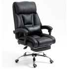 Director Deluxe Plush Executive Reclining Office Chair with Foot Rest (Black)