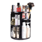 360 Degree Rotating Jewellery Cosmetic Makeup Shelf Organizer (Black)