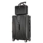 2-Piece Standard Cabin Carry-On Luggage Suitcase Set (Black)