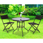 Alfresco 3 Piece Outdoor Setting (2 Rattan Chairs & Round Table)