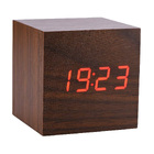 LED Wooden Block Desk Alarm Clock