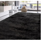 4m Extra Large Soft Shag Rug Carpet Mat (Black, 400 x 200)