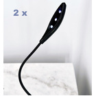 2 x Portable LED Flexi Light Reading Lamp (Black)