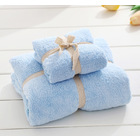 2PCS Set Luxury Soft Fleece Bath Towels/Blankets (Blue)