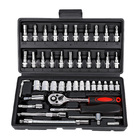 46 PCS Socket Ratchet Screwdriver Torque Wrench Combination Tool Set Repair Kit In Box