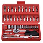 46 PCS Socket Ratchet Screwdriver Torque Wrench Combination Tool Set Repair Kit In Box