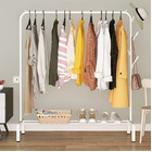 Large Coat Hanging Stand Wardrobe Clothes Hanger Rack (White)