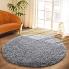 Infinity Round Shag Rug 100cm (Grey)