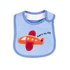 Premium Cotton Blue Airplane Baby Bib