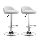 2 x  Varossa PU Leather Bar Stools (White - Set of 2)