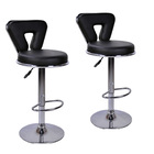 2 x Eden Designer PU Leather Bar Stools (BLACK -Set of 2)